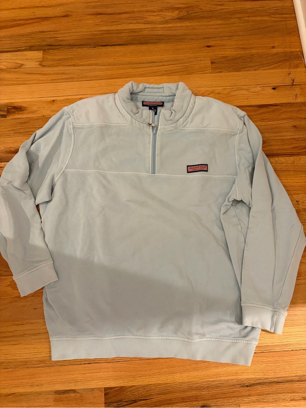 Vineyard Vines Quarter Zip Pullover Light Blue XL Shep Shirt Sweatshirt